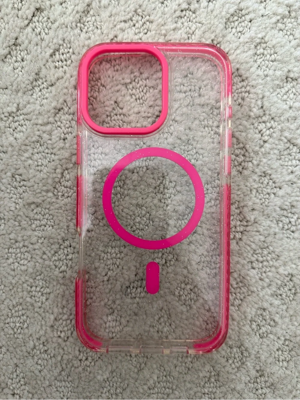 Pink Clear Glitter Phone Case- iPhone 16 Pro Max